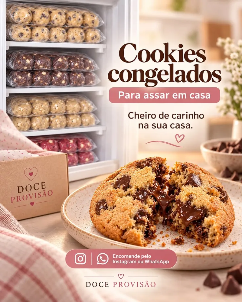 Cookies congelados para assar em casa